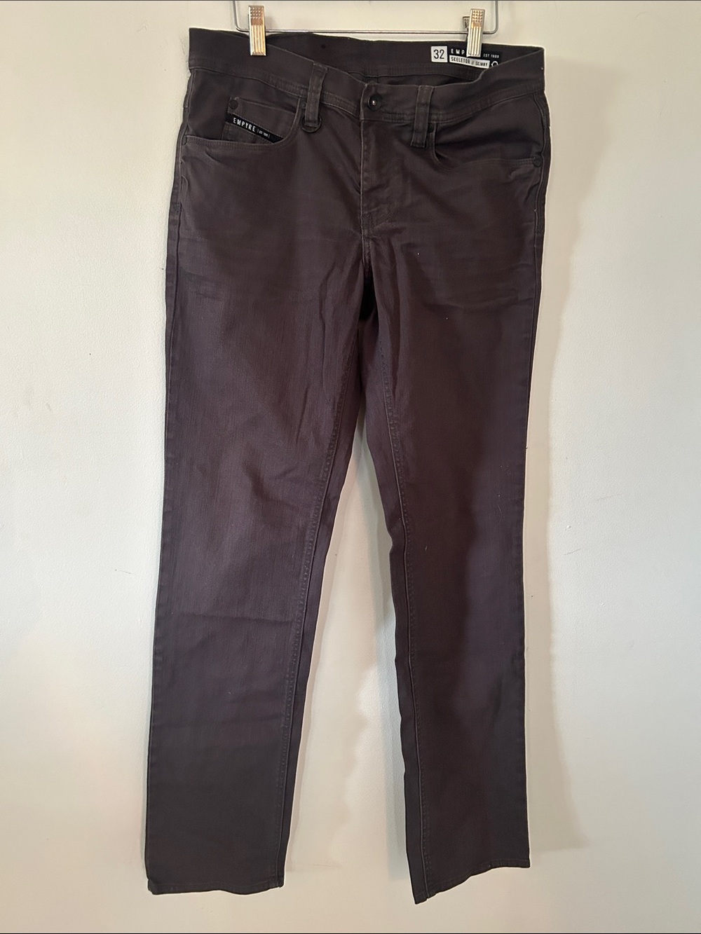 Empyre Skeletor Skinny Jeans Men’s 32 Black Grey Wash Skate Denim